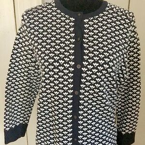 Ann Taylor Cardigan Size Large Navy Blue